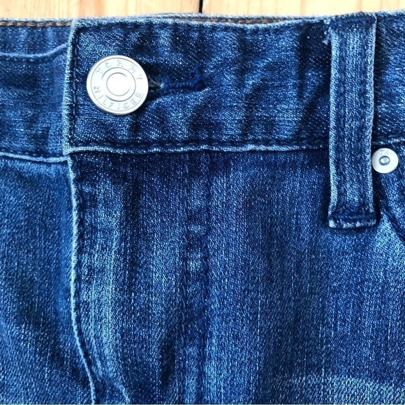 TOMMY Hilfiger Y2K 90s Denim Jean Miniskirt Frayed Hem Size 0 - Picture 3 of 6